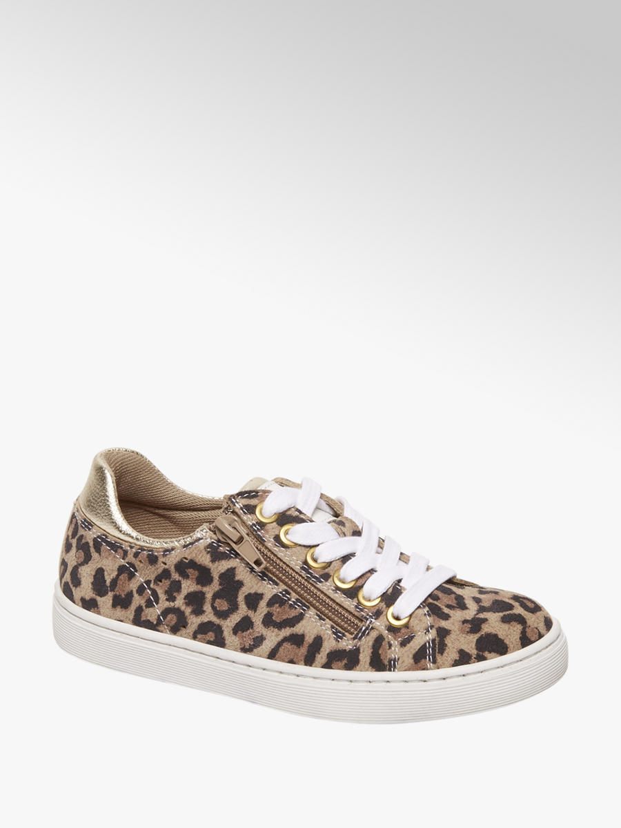 Gratis Bruine Panterprint Leren Vetersluiting Sneaker Graceland 6UZPq